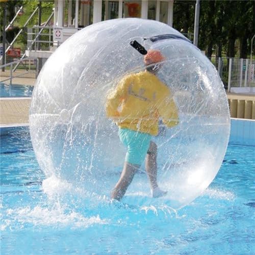 Gueploer PVC-Ball, 0,9 mm dick, aufblasbarer Zorb-Wasserlaufball, zum Gehen auf dem Wasser/menschlicher Hamsterball/Wasserball,6.5Ft/2M,Clear von Gueploer