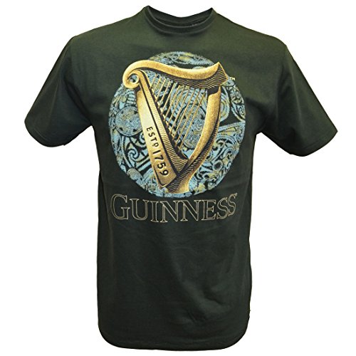 Bottle Green Guinness T-Shirt With Irish Harp Design With Blue Celtic Design von Guinness