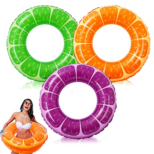 3 Stück Obst Schwimmring Aufblasbare Schwimmreifen Sommer Obst Pool Float Schwimmenring Floating Ring Aufblasbarer Pool Schwimmen Schwimmring Röhre für Erwachsene Kinder Jungen Mädchen (Mehrfarbig B) von Gukasxi