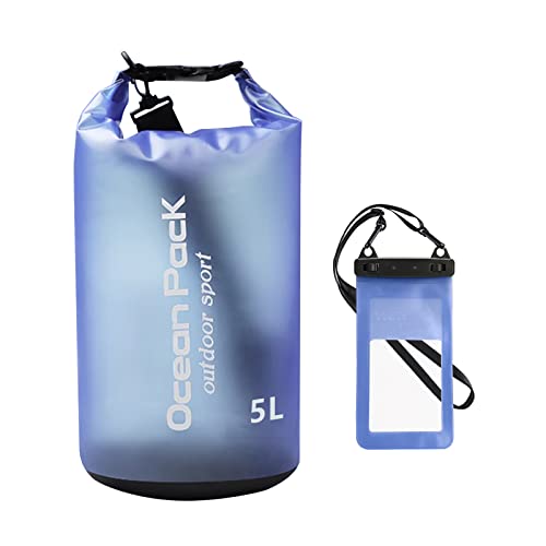 Gukasxi 5L wasserdichte Taschen für Boote mit Schultergurt und wasserfester Handyhülle Dry Bag Wasserfester Tasche Wasserdicht Packsack für Kayaking Fishing Rafting Swimming Camping Snowboarding von Gukasxi