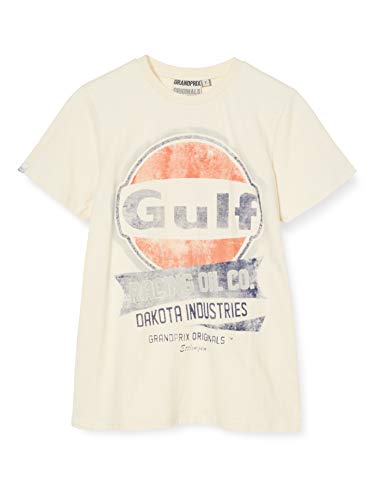 Gulf Oil Herren Racing T-Shirt Cream, L von Gulf Oil