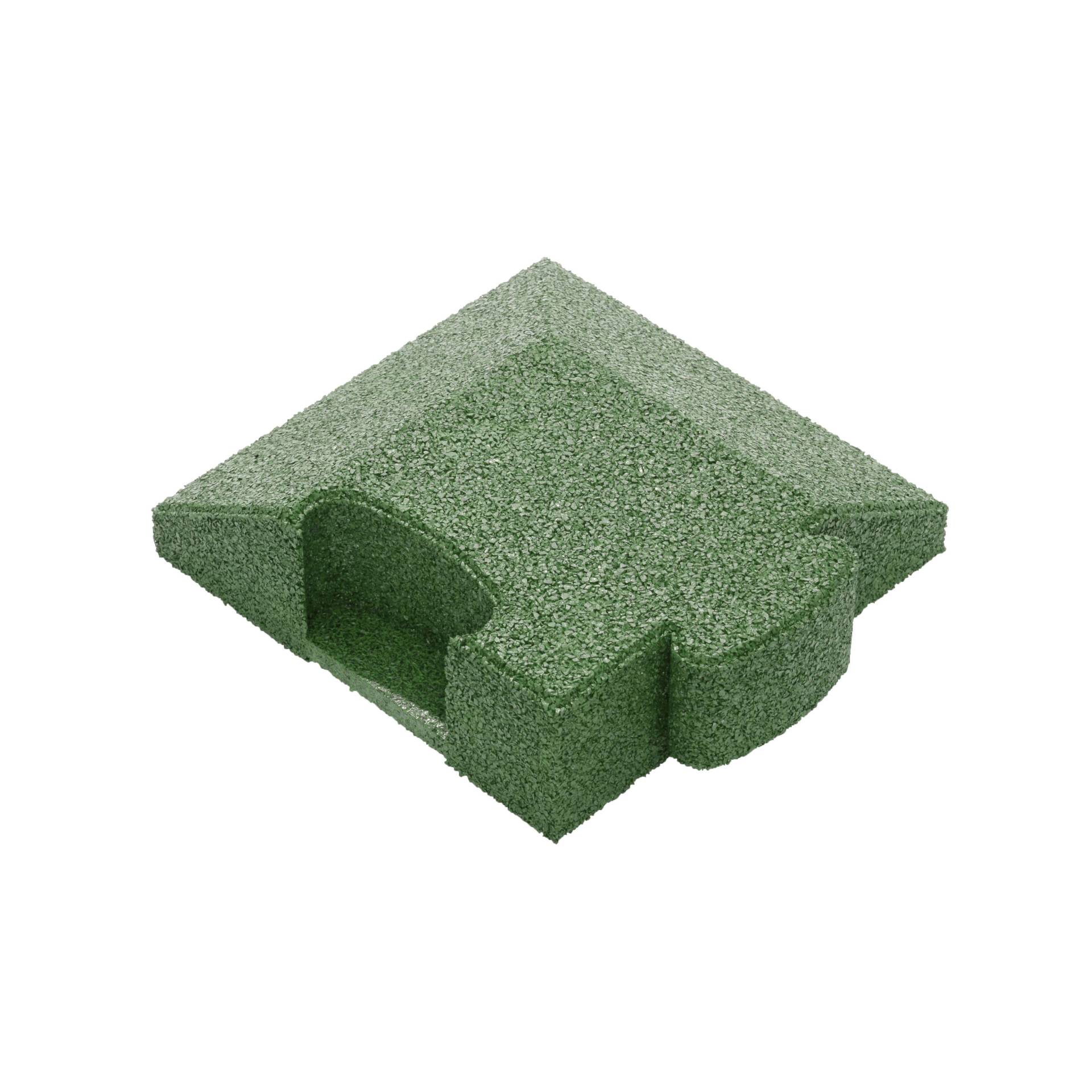 Gum-tech Eckstück "Abgeschrägt" für Fallschutzplatten, Grün, 4,5 cm von Gum-Tech