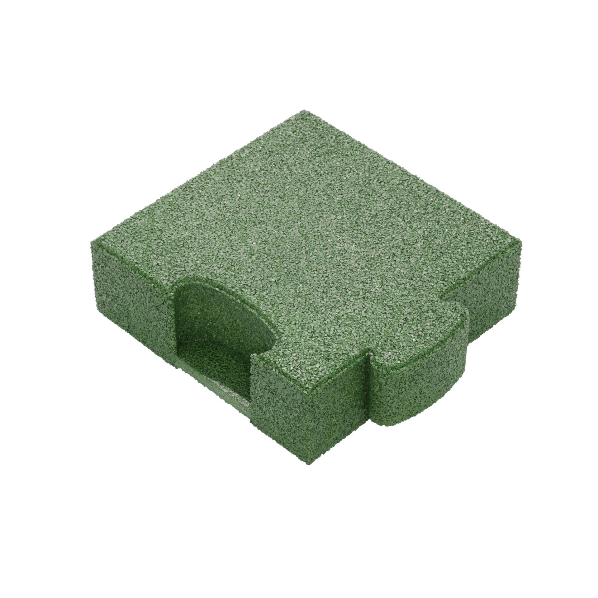 Gum-tech Eckstück "Gerade" für Fallschutzplatten, 25x25 cm, Grün, 4,5 cm von Gum-Tech