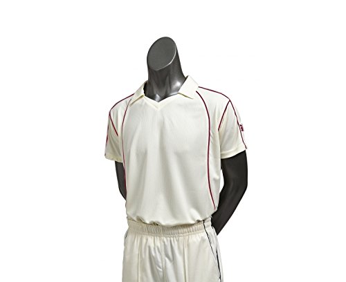 Gunn & Moore Herren Icon Cricket-Shirt, Kastanienbraun/cremefarben, M von GM