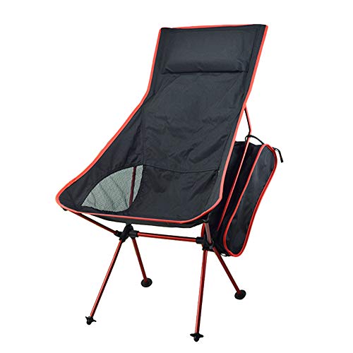 GuoCu Campingstuhl kompakter, ultraleichter Faltbarer Strandstuhl – Tragbarer Hoch Belastbarer Outdoor Stuhl für Wandern, Camping,Angeln rot 40 * 43.5cm von GUOCU