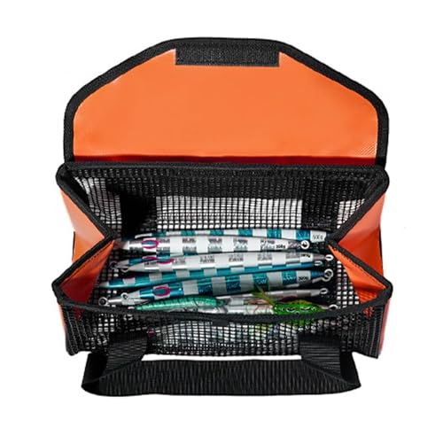 Gupcaqosjw Angler Köder Tasche | Tragbarer Mesh-Organizer mit Griff,Angel Köderbeutel | Für Salzwasser Süßwasser Fluss See Teich Familienurlaub Camping Roadtrip von Gupcaqosjw