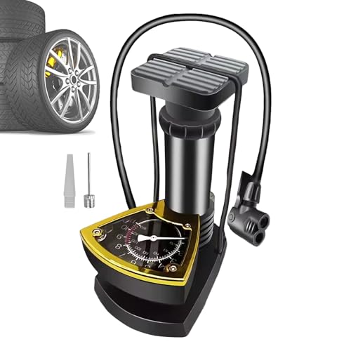Gupcaqosjw Fahrrad Luftpumpe, Multifunktionale Sportgeräte-Luftpumpe Mit Manometer, Kompakte Fahrradreifenpumpe Für Motorrad Elektroauto Roller Limousine Pickup von Gupcaqosjw