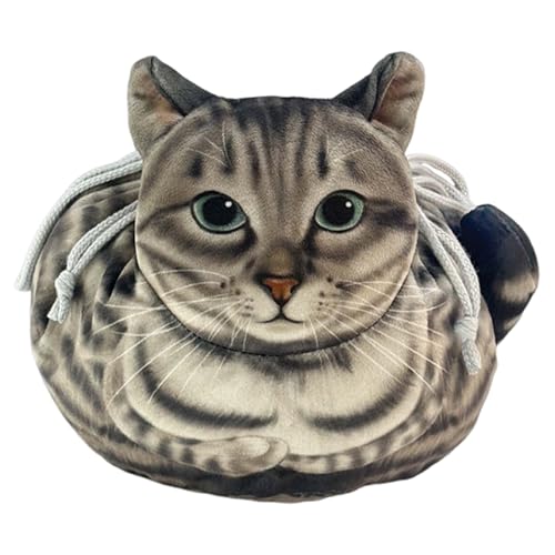 Gupcaqosjw Makeup Bag Zugbeutel Katzenform, Niedliche Kosmetiktasche, Praktischer Organizer Für Sportcampingurlaub Frauen Mädchen Aufbewahrung von Gupcaqosjw