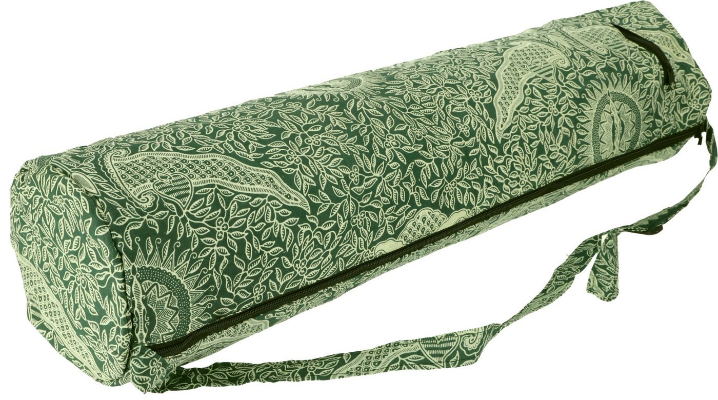 Guru-Shop Aufbewahrungstasche Yogamatten-Tasche indonesische Batik - grün von Guru-Shop