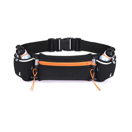 Gurxi 1 Stück Laufen Zubehör Trinkgürtel Laufen Hydration Band Reflektierend Bauchtasche Mit Flaschenhalter Laufgürtel Mit Trinkflasche (2 x 175 Ml) Für Outdoor Jogging & Lang-Lauf Zubehör von Gurxi