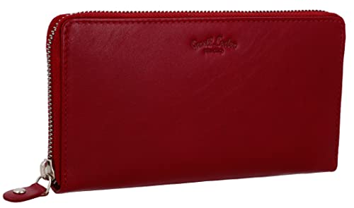 Gusti Geldbörse Leder - Iris Portemonnaie Brieftasche Geldbeutel Vintage Damen Rot Leder von Gusti