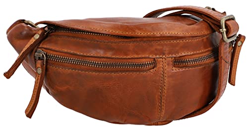 Gusti Gürteltasche Leder - Acton Damen und Herren Bauchtasche Festivaltasche Hüfttasche Vintage Braun Leder von Gusti