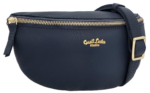 Gusti Gürteltasche Leder- Rosamonde Damen und Herren Bauchtasche Hüfttasche Festivaltasche Handtasche Leder Blau von Gusti