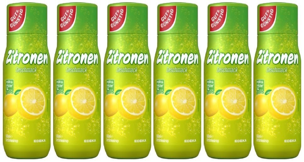 Gut & Günstig Trinkflasche Sirup Zitrone 0,5L 6er Pack (500ml) 00402244 von Gut & Günstig
