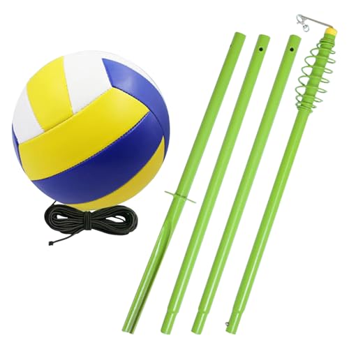 Volleyball Spiking and Serving Trainer Set, Adjustable Iron Practice 210cm Equipment with Poles and Ball, Skill Development Aid for Teens Adults Women Beginners Home Gym and Backyard Training von Gvblkq