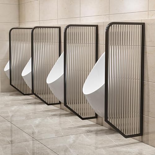 Gvqng Urinal für Männer Datenschutz-Schallwand, An der Wand montiert Urinal-Sichtschutz, Edelstahl Toiletten-Badezimmer-Trennwand,Öffentliche Toilettentrennwand Mit gehärtetem Glas,A,2pcs von Gvqng