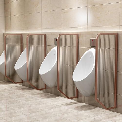 Gvqng Urinal für Männer Datenschutz-Schallwand, An der Wand montiert Urinal-Sichtschutz, Edelstahl Toiletten-Badezimmer-Trennwand,Öffentliche Toilettentrennwand Mit gehärtetem Glas,C,4pcs von Gvqng