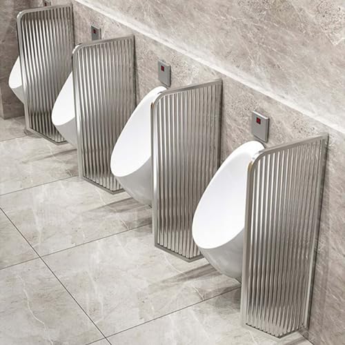 Gvqng Urinal für Männer Datenschutz-Schallwand, An der Wand montiert Urinal-Sichtschutz, Edelstahl Toiletten-Badezimmer-Trennwand,Öffentliche Toilettentrennwand Mit gehärtetem Glas,D,1pcs von Gvqng
