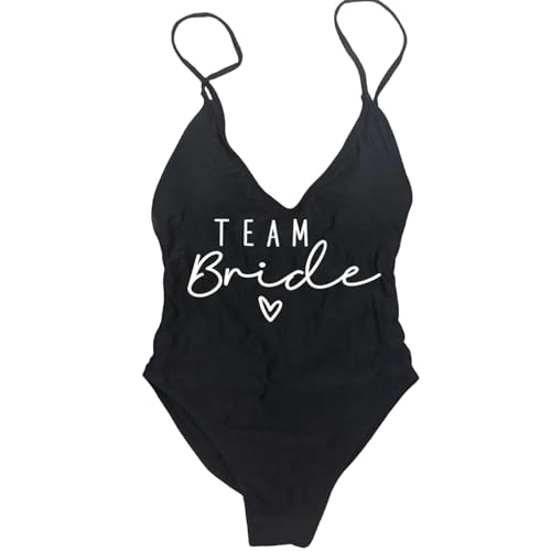 Gyios Bikini Damen S-XL Gepolstert Badeanzugteam Braut & Braut Weiblicher Einteiliger Badeanzug Frauen Bachelorette Party Monokini Beachwear-Team 2-m von Gyios