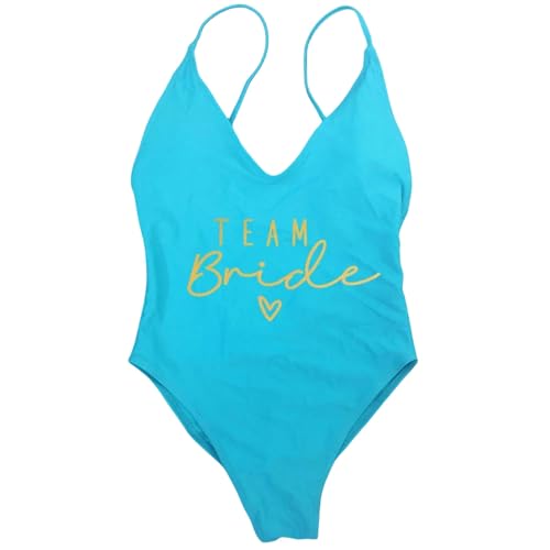 Gyios Bikini Damen S-XL Gepolstert Badeanzugteam Braut & Braut Weiblicher Einteiliger Badeanzug Frauen Bachelorette Party Monokini Beachwear-Team 8-m von Gyios