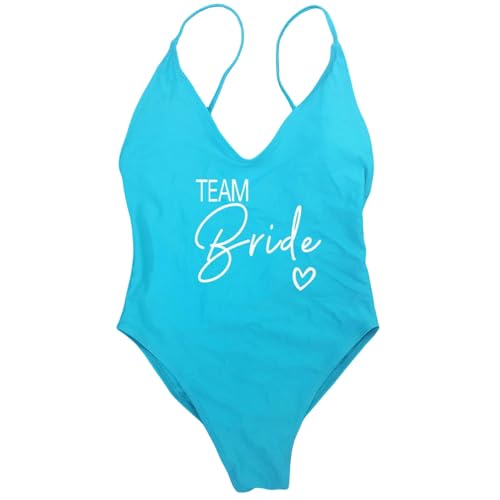 Gyios Bikini Damen Team Braut Badebekleidung Frauen Strandwege Junggesellenparty Badeanzug Badeanzüge Badeanzüge-blaues Team 2-l von Gyios