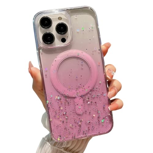 Gyios Handyhülle Das Phone -mobiltelefongehäuse Ist Für 15 Pro Max -glitzernde Pulververlauf Transparent Anti -Fall -telefonhülle Geeignet-rosa-phone12 von Gyios
