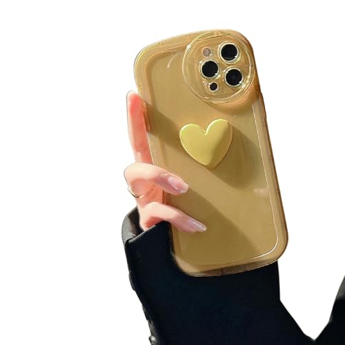 Gyios Handyhülle Pure Color Love Anwendbares Phone13 Pro Max Max 12 Mobiltelefon Fall 11 Silica Gel 15 Einfache Softschale-gelb-13promax von Gyios