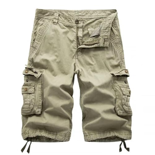 Gyios Kurze Hosen Herren Cargo Shorts Männer Sommer Shorts Lässige Massive Männliche Fracht-Shorts Plus Size-khaki-31 von Gyios