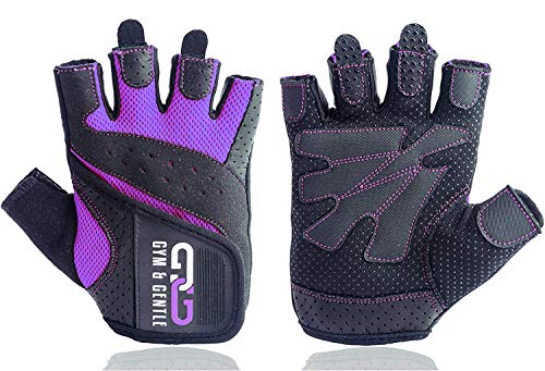 Gym & Gentle Damen Fitness Handschuhe - Schutz für Frauen beim Sport/Kraftsport/Fahrrad/Bodybuilding/Hanteltraining/Gym (Violett, S) von Gym & Gentle