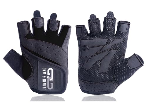 Gym & Gentle Fitness Handschuhe Damen/Herren - Trainingshandschuhe/Handgelenkstütze -Krafttraining/Bodybuilding/Crossfit (Schwarz, S) von Gym & Gentle