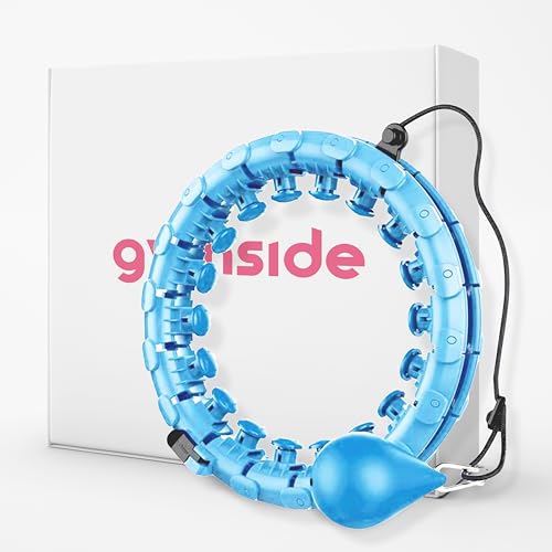 Gymside Hoopside Plus - Smart Hula Hoop zum ununterbrochen Hullern, Fällt Nicht herunter, geeignet für Anfänger, Hula Hoop zum abnehmen und fit Werden, mit Massagenoppen, 24 Abnehmbare Glieder (Blau) von Gymside