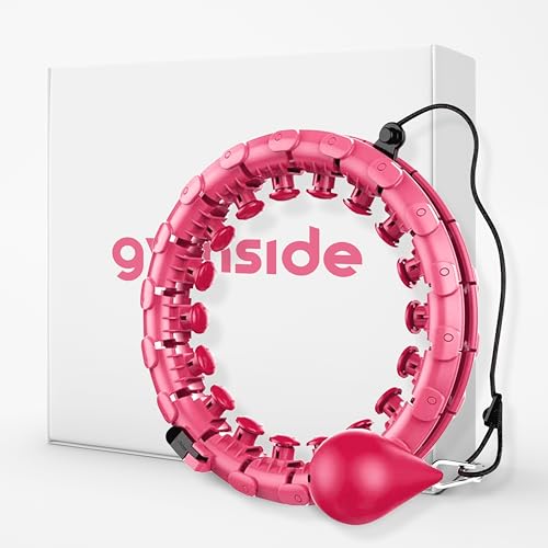 Gymside Hoopside Plus - Smart Hula Hoop zum ununterbrochen Hullern, Fällt Nicht herunter, geeignet für Anfänger, Hula Hoop zum abnehmen und fit Werden, mit Massagenoppen, 24 Abnehmbare Glieder (Pink) von Gymside