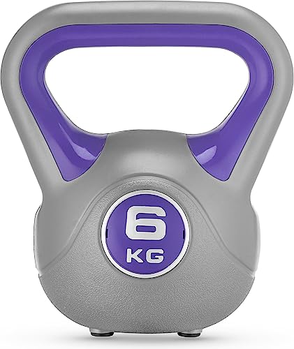 Gymtek Kettlebell 6kg, Gewichte Hantel für Krafttraining, Workout Gewicht mit Ergonomischer Griff, Kettlebell für Muskeltraining, Sport Geräte für Zuhause, Fitness, Gymnastik, Home Workout Equipment von Gymtek