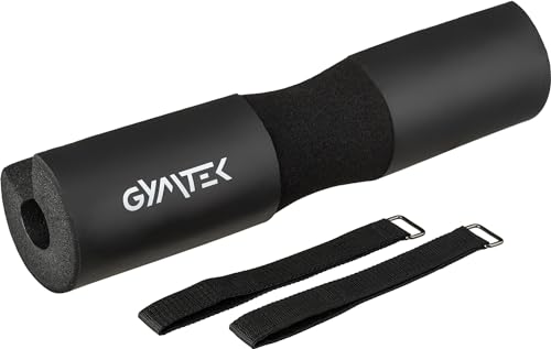 Gymtek Langhantel Nackenpolster Schaumstoffpolster Barbell Pad – 45 cm x 8,5 cm - Polster – Kniebeugen – Nackenpolster - Anti-Rutsch - Mit Zusätzlichen Sicherheitsgurten - Stange von Gymtek