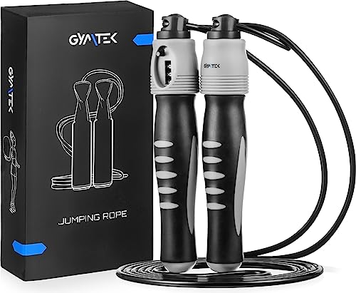 Gymtek Springseil mit Zähler - PVC Springseil Lang mit Verstellung, Speed Rope, Springseil Erwachsene Fitness, Jump Rope mit Rutschfeste Griffen, Trainingsgerät für Fitness, Boxing und Crossfit von Gymtek