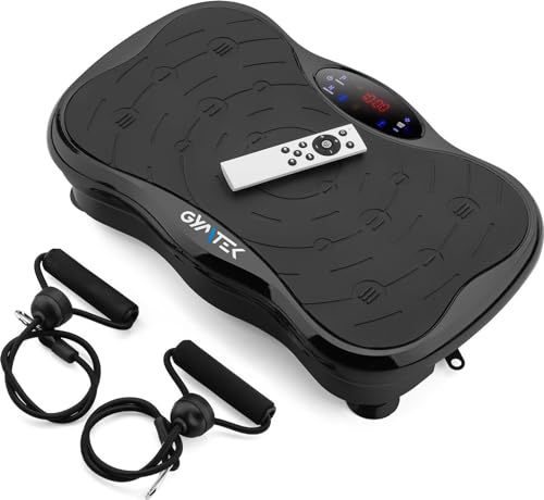 Gymtek Vibrationsplatte - Rüttelplatte Sport für Zuhause mit 99 Geschwindigkeitsstufen, 5 Trainingsprogrammen und Touchscreen – Ideal für Gewichtsabnahme, Fettverbrennung und Muskelaufbau (Schwarz) von Gymtek