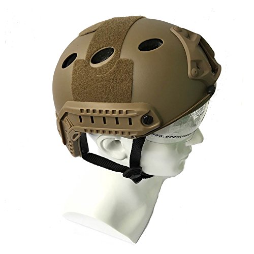 H Welt EU Airsoft Tactical Military Style Fast PJ SWAT Helm mit Brille für CQB/Nahkampf Paintball, Herren, DE von HANSTRONG GEAR