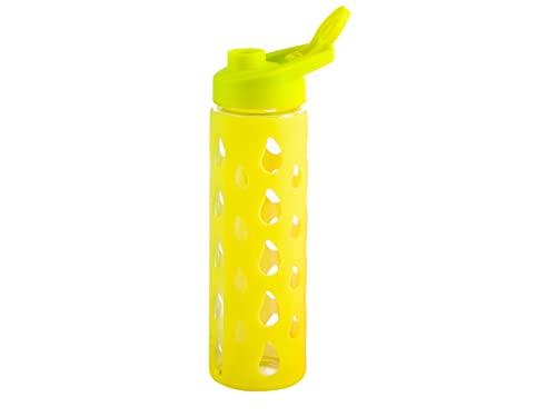 H&h bottiglia in borosilicato e silicone gialla, 0.55cl, tap von H&H