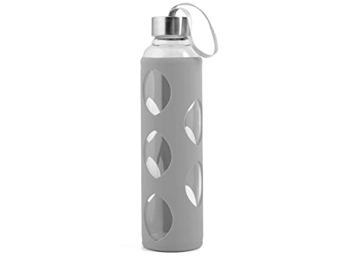H&h bottiglia borosilicato con silicone grigio tappo inox von H&H