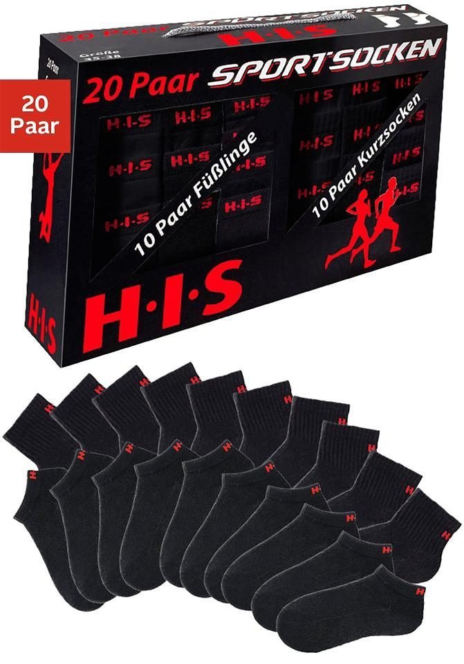 H.I.S Kurzsocken (Set, 20-Paar) und Sneakersocken mit Frottee von H.I.S