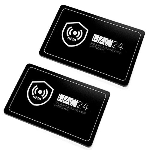 2er Set RFID Blocker Karte Geldbeutel NFC Schutzkarte Portemonnaie Störsender Card Geldbörse Kreditkarten Reisepass Kartenschutz von HAC24
