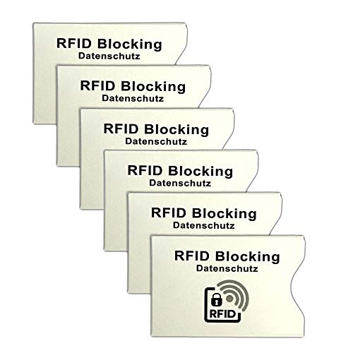 6er Set RFID NFC Schutzhülle | EC Kartenhülle | Datenschutz Karte Hülle Blocker | Kreditkarten Karten Abschirmung | Anti Skimming von HAC24