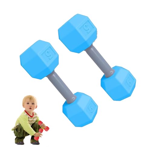 2pcs Dumbbell Toy, Hand Weights Lightweight Portable, Cute Baby Weights Toys, Kids Arm Hand Weights Dumbbells, Kid Nursery Funny Gift, for Active Play And Promoting An Active Lifestyle (Blue) von HADAVAKA