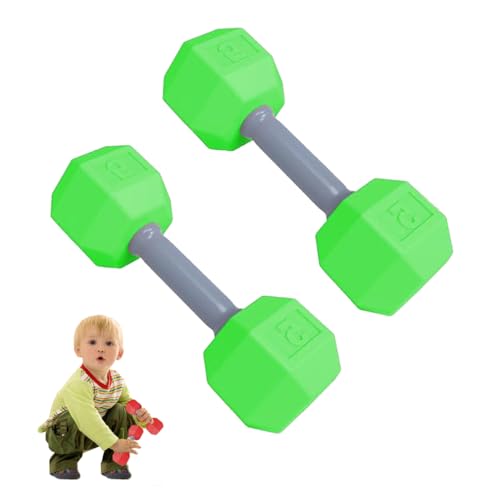 2pcs Dumbbell Toy, Hand Weights Lightweight Portable, Cute Baby Weights Toys, Kids Arm Hand Weights Dumbbells, Kid Nursery Funny Gift, for Active Play And Promoting An Active Lifestyle (Green) von HADAVAKA