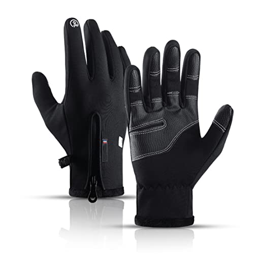 HADAVAKA Winter Touchscreen Gloves for Women Men Warm Fleece Gloves, Thermal Full Finger Bike Gloves, for Clod Weather, for Running, Biking, Driving, Hiking, Mountaineering, Workout (Black, XL) von HADAVAKA