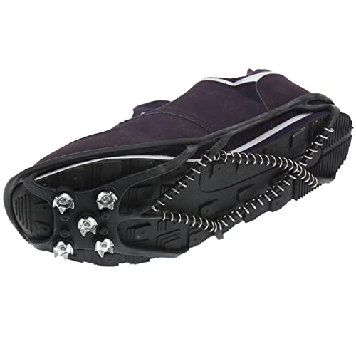 HAFIX® Spikes Schuhspikes Schuhkrallen Anti-Rutsch Schuh-Kette. Eisstollen für Sicherheit im EIS Schnee Glätte. Stollen mit Federn zum Wandern Schuhkralle 1 Paar. 5 Krallen Spring. von HAFIX