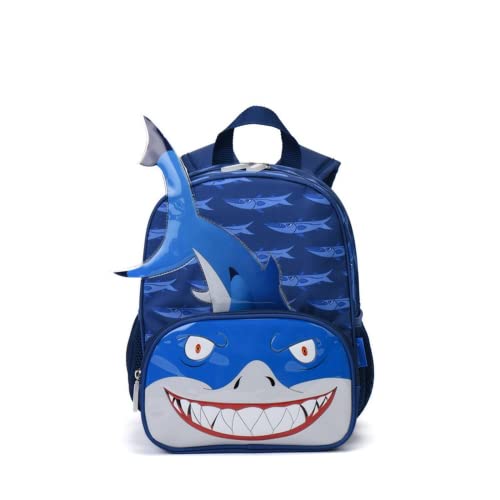 HAHII Shark Kinderrucksack Kreative Mode Tasche Cartoon Schultasche Niedlich 3D Hai Muster Kindergarten Schultasche (30x23x12 cm, Hai) von HAHII