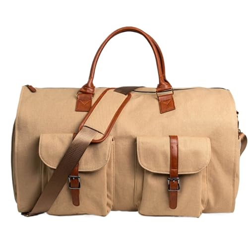 Sporttasche Canvas-Kleidersack Für Die Reise, Umwandelbare Handgepäcktasche Für Herren, Kunstleder Reisetasche (Color : A, Size : 560 * 330 * 320mm) von HALAHAI
