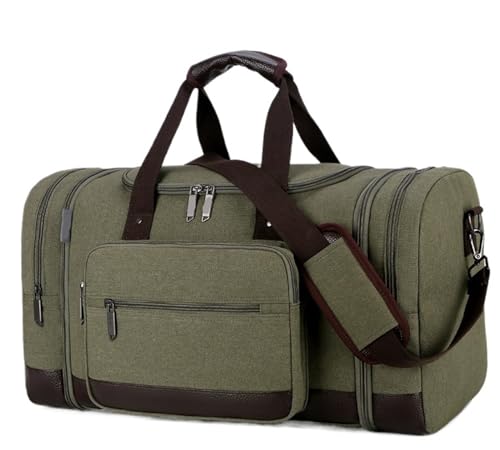 Sporttasche Canvas-Übernachtungs-Weekend-Tasche, Handgepäcktasche Für Männer, Sporttasche Für Bergcamping Reisetasche (Color : A, Size : 53 * 23 * 35cm) von HALAHAI