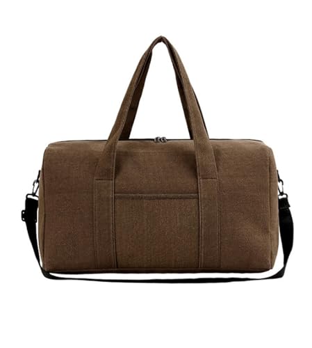 Sporttasche Faltbare Handgepäcktasche Aus Segeltuch, Reisetasche, Verstaubare Gepäcktasche Für Damen Und Herren Reisetasche(Color:Brown) von HALAHAI
